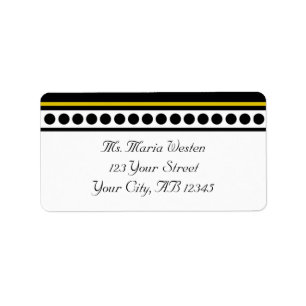 Elegantly Dotted Yellow Accent Address Labels