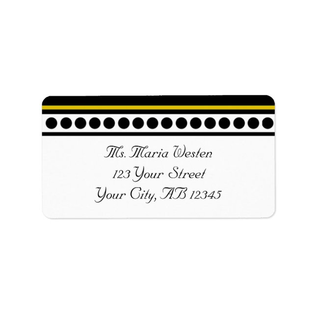Elegantly Dotted Yellow Accent Address Labels (Front)