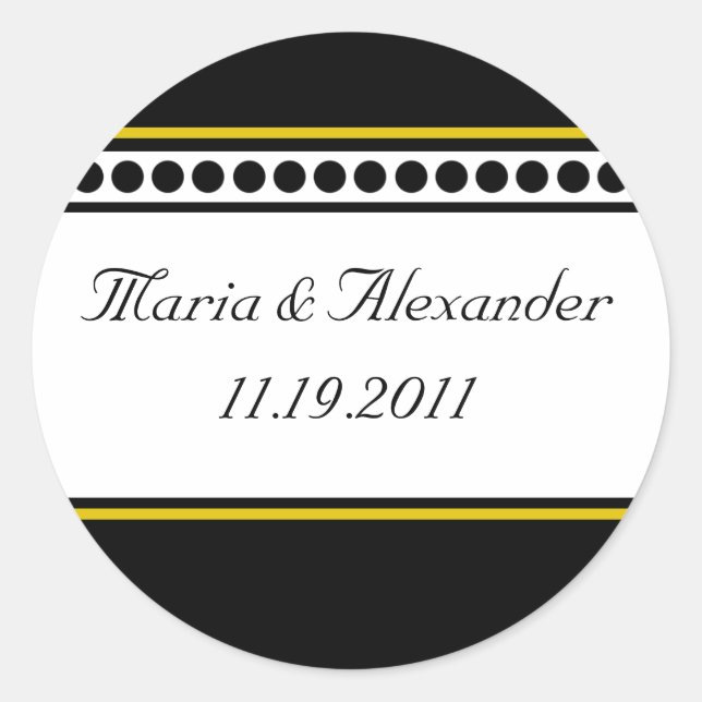 Elegantly Dotted Yellow Accent Seals / Stickers (Front)