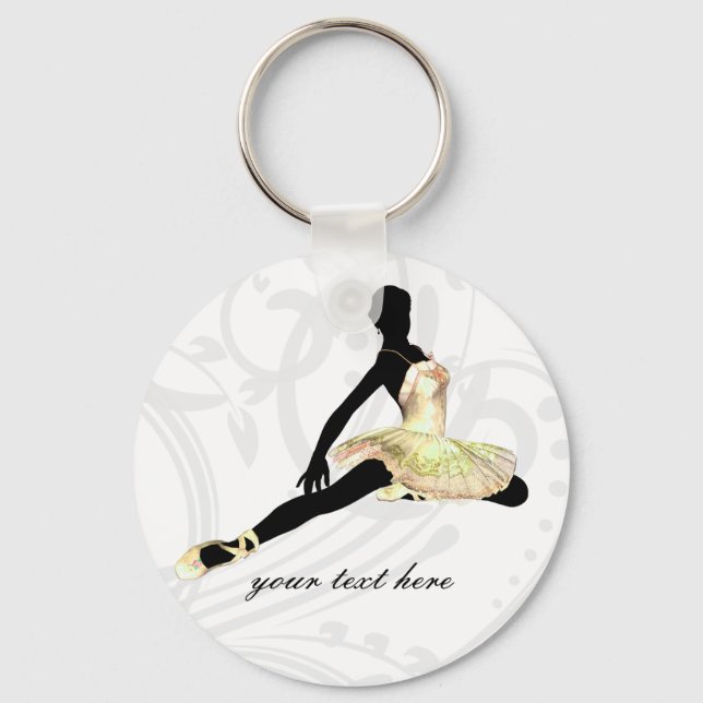 elegantly dressed ballerina in ivory key ring (Front)