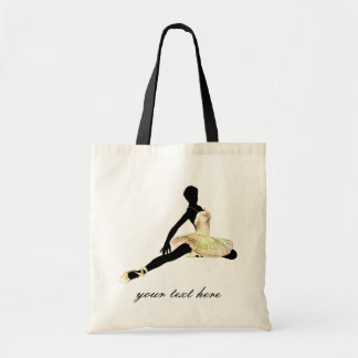 elegantly dressed ballerina in ivory tote bag