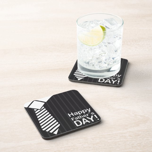 Elegantly Dressed Bringing Happy Fathers Day Wish  Coaster (Right Side)