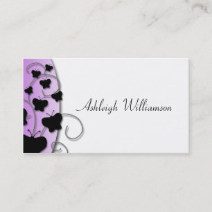 Elegantly Purple Black Butterflies Business Cards