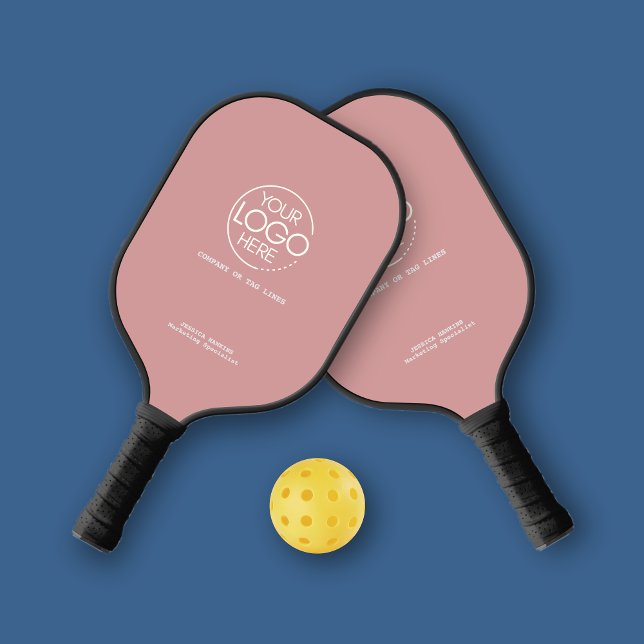 Elegantly Simple Logo Dusty Rose Personal Pickleball Paddle (Creator Uploaded)