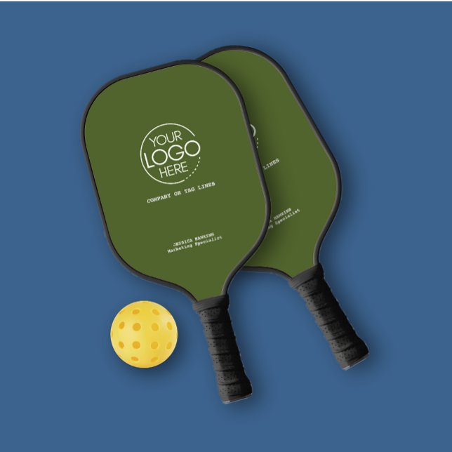 Elegantly Simple Logo Olive Green Personal Pickleball Paddle (Creator Uploaded)