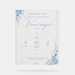Elegantni dizajn pozivnice za venčanje acrylic sign