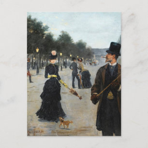 Élégants Wandering in Paris Louis Abel-Truchet Postcard