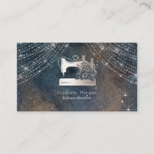 ElegantSewing Machine Sparkle Seamstress or Tailor Business Card