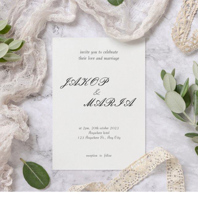 Elegat black and white wedding invitation flyer (Creator Uploaded)