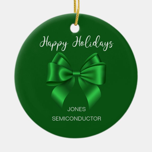 Elegatn Happy Holidays Ceramic Tree Decoration (Front)