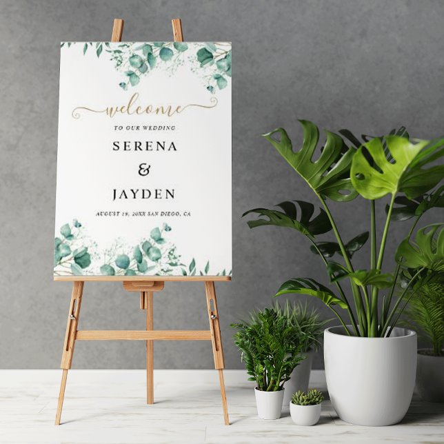 ELegen Eucalyptus Greenery Wedding Welcome Sign (Creator Uploaded)