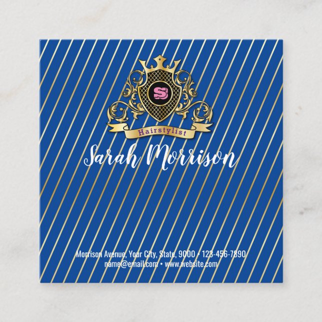 Elegenat Gold Monagram Fashioned Business Card (Front)