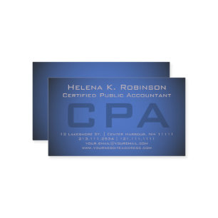 Elegent Blue Accountant CPA Financial Advisor Business Card