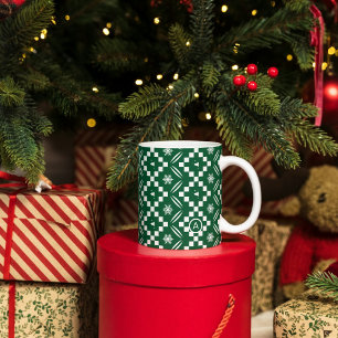 Elegent Christmas Sweater Seamless Green Pattern Coffee Mug