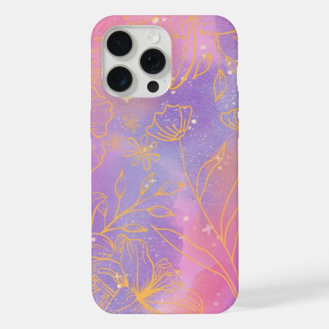 Elegent floral iphone 15 pro max case. case (Back)