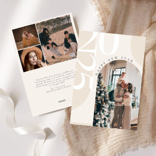 Elegent Happy New Year Arc Photo Unique 2025  Holiday Card