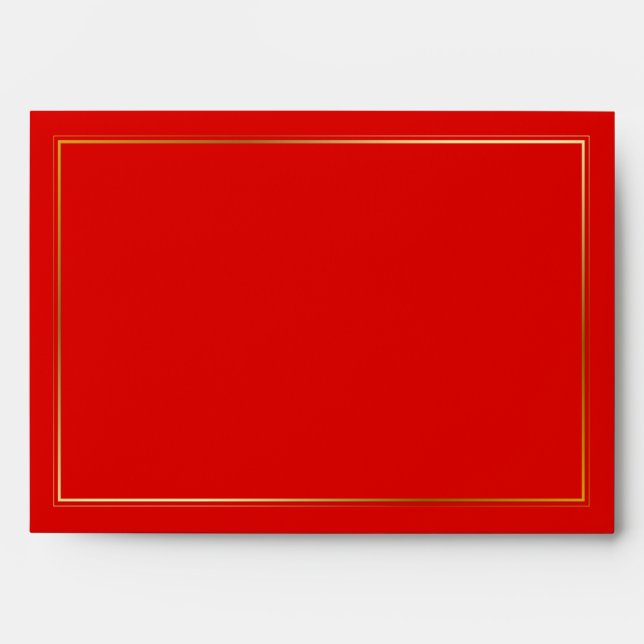 Elegent red gold invitation envelopes (Front)