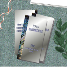 Elegent Silver Sheen, Shell Border, Christmas Card
