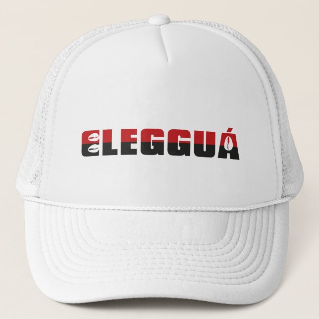 Eleggua Laroye trucker hat, all white Trucker Hat (Front)