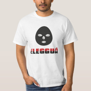 Eleggua, name and head on white T-Shirt