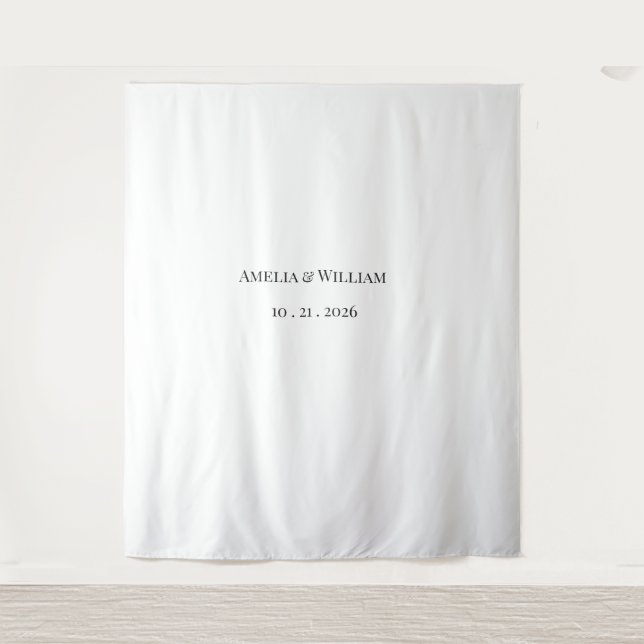 Elegnat Minimalist Wedding Backdrop  Tapestry (Front)
