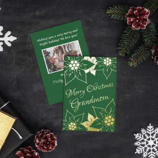 Elegnat Vintage Green Merry Christmas Grandmom