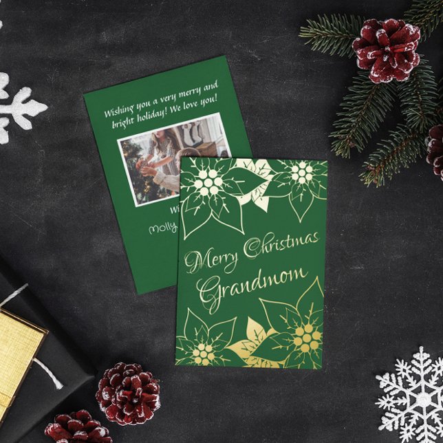 Elegnat Vintage Green Merry Christmas Grandmom (Creator Uploaded)