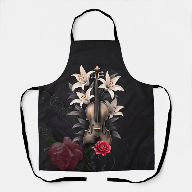 Elegy for a Fallen Song – Romantic Gothic Violin  Apron (Front)