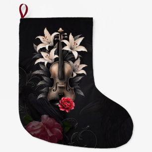 Elegy for a Fallen Song – Romantic Gothic Violin  Large Christmas Stocking
