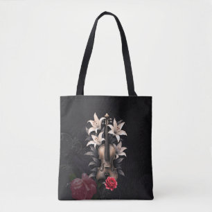 Elegy for a Fallen Song – Romantic Gothic Violin Tote Bag
