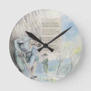 'Elegy written in a Counrty Church-Yard', design 1 Round Clock