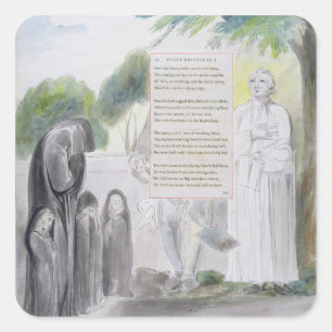 'Elegy written in a Country Church-Yard', design 1 Square Sticker