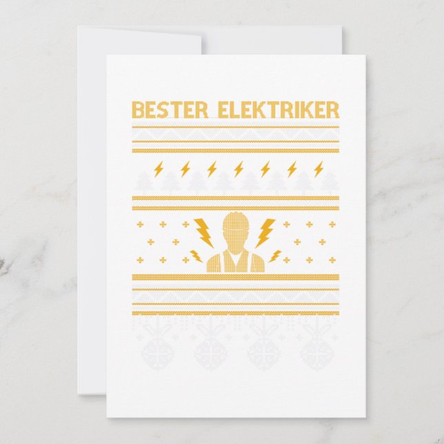 Elektriker Electronic Ugly Christmas Sweater Gift Invitation (Front)
