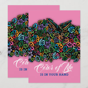 Elelgant Colour of Life Design Holiday Card
