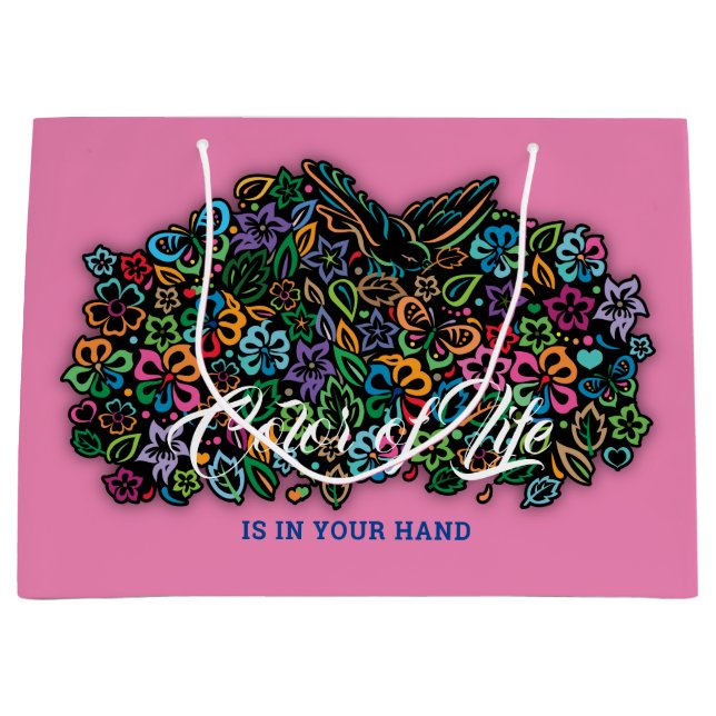 Elelgant Colour of Life Design Large Gift Bag (Front)