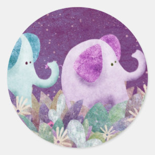 Elelphants holding tails - stickers