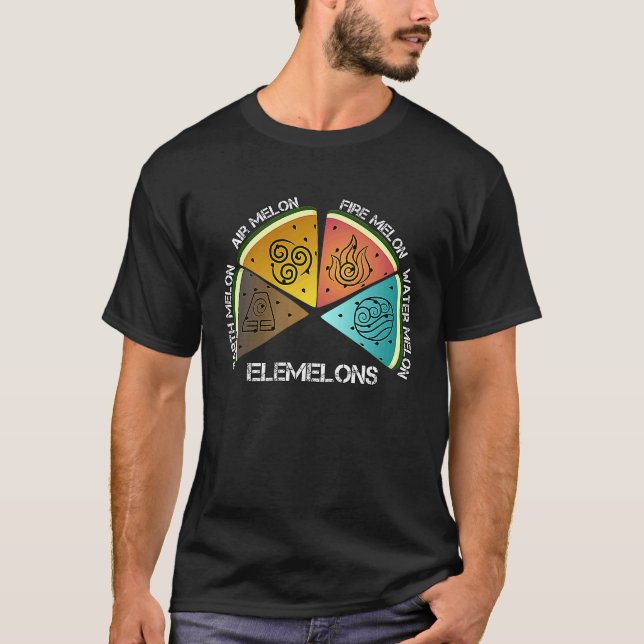 Elemelons Watermelons Combined with Nature Element T-Shirt (Front)