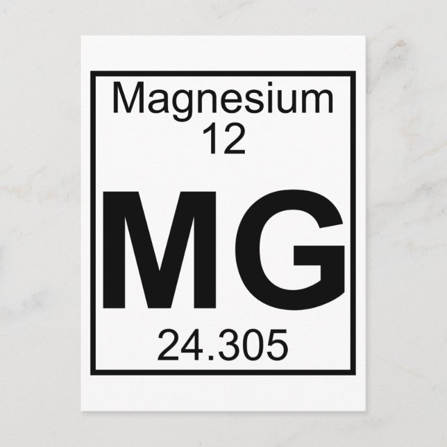 Element 012 - Mg - Magnesium (Full) Postcard (Front)