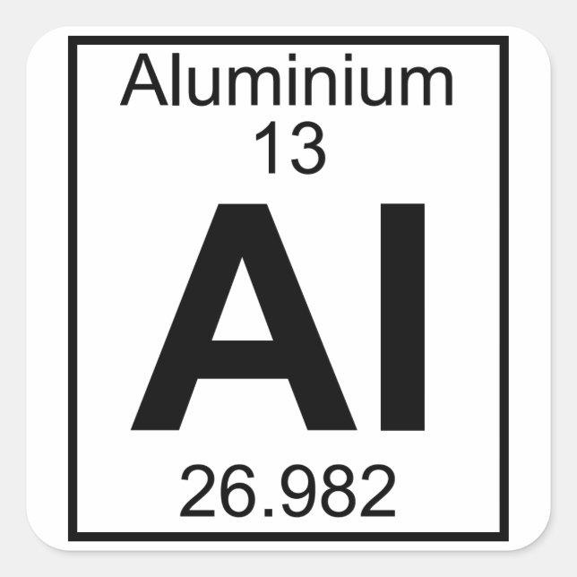Element 013 - Al - Aluminium (Full) Square Sticker (Front)