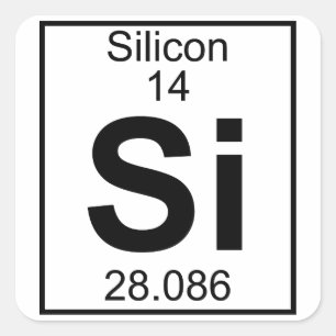 Element 014 - Si - Silicon (Full) Square Sticker