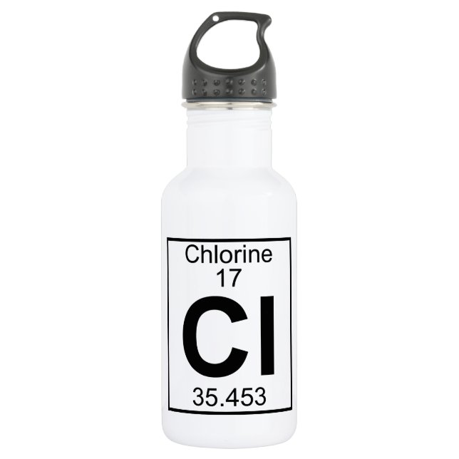 Element 017 - Cl - Chlorine (Full) 532 Ml Water Bottle (Front)