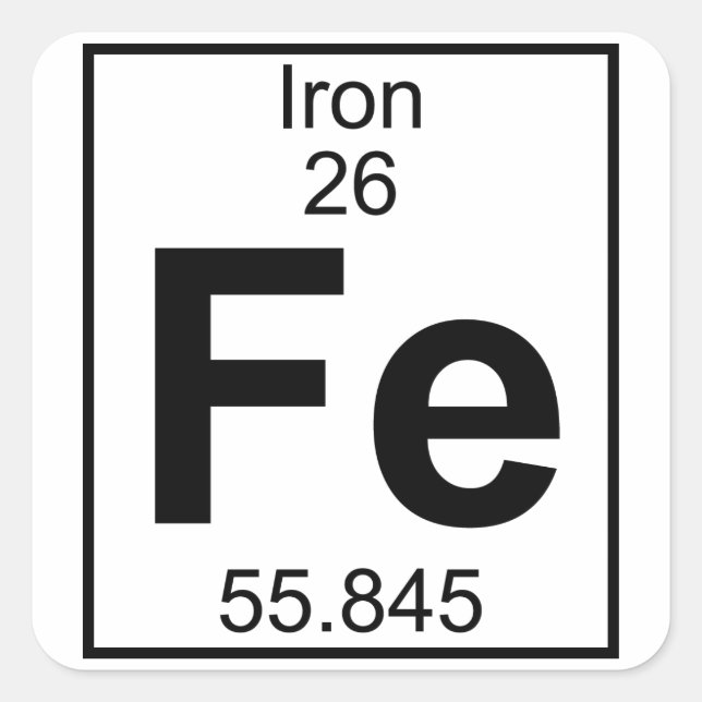 Element 026 - Fe - Iron (Full) Square Sticker (Front)