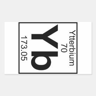 Element 070 - Yb - Ytterbium (Full) Rectangular Sticker