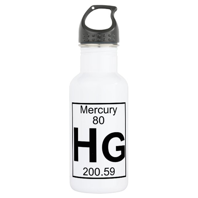 Element 080 - Hg - Mercury (Full) 532 Ml Water Bottle (Front)