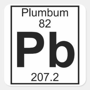Element 082 - Pb - Plumbum (Full) Square Sticker