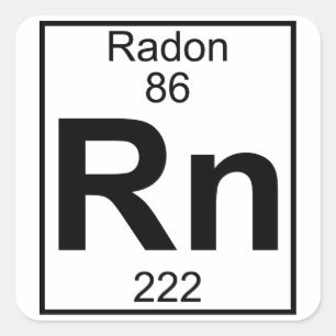 Element 086 - Rn - Radon (Full) Square Sticker