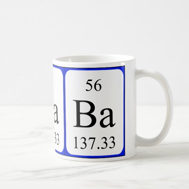 Element 56 white mug - Barium (Right)