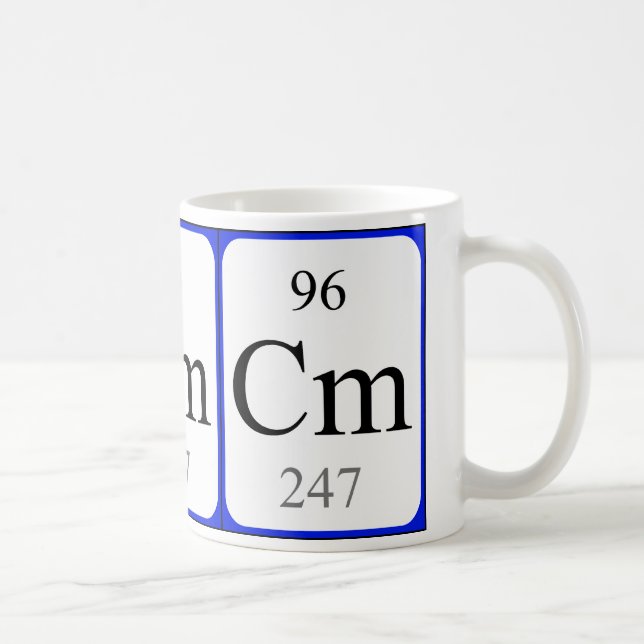 Element 96 white mug - Curium (Right)