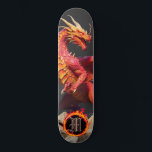 *~* Element AP88 Elemental Dragon Fierce Fire Skateboard<br><div class="desc">(Search code AP88 to find similar items ) Easily Transfer to other Zazzle Products. Elemental Element DRAGON with RING of FIRE / FLAMES / FLAME and INITIAL MONOGRAM for your name - Keep or edit or delete the text. This Fierce Popular trending skateboard Chinese style custom pro Element Dragon design...</div>