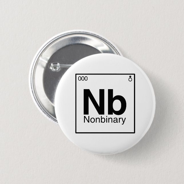 Element NB - Nonbinary Periodic Table 6 Cm Round Badge (Front & Back)